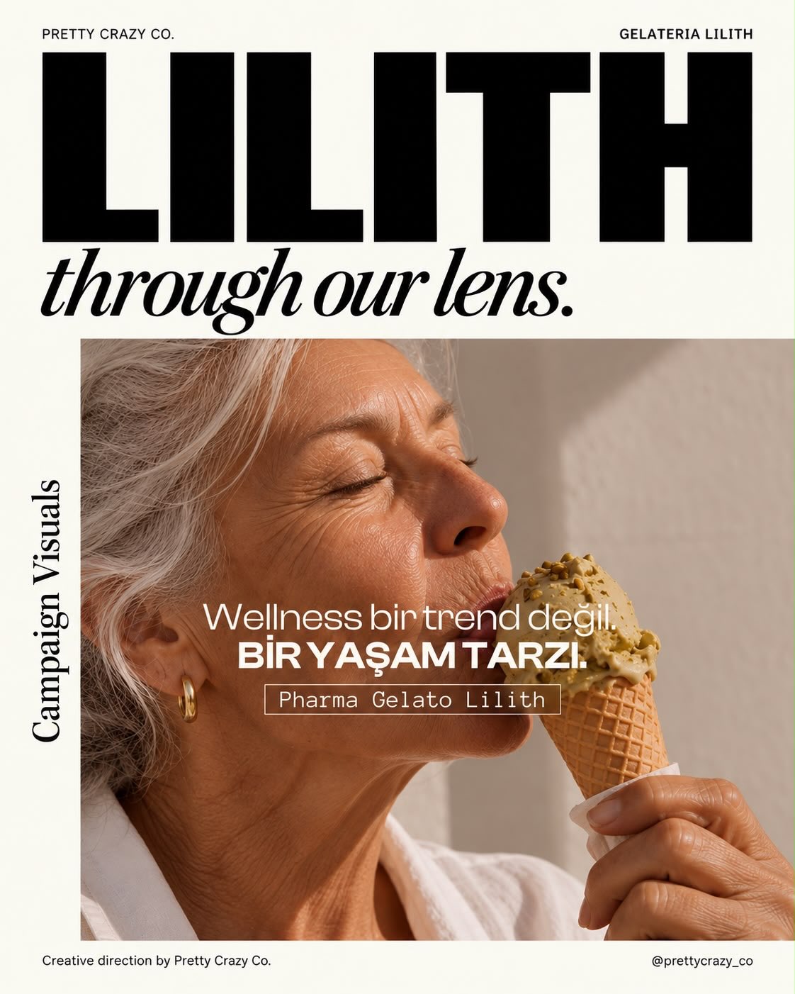 Lilith campaign cover, Through our lens, a woman enjoying gelato
